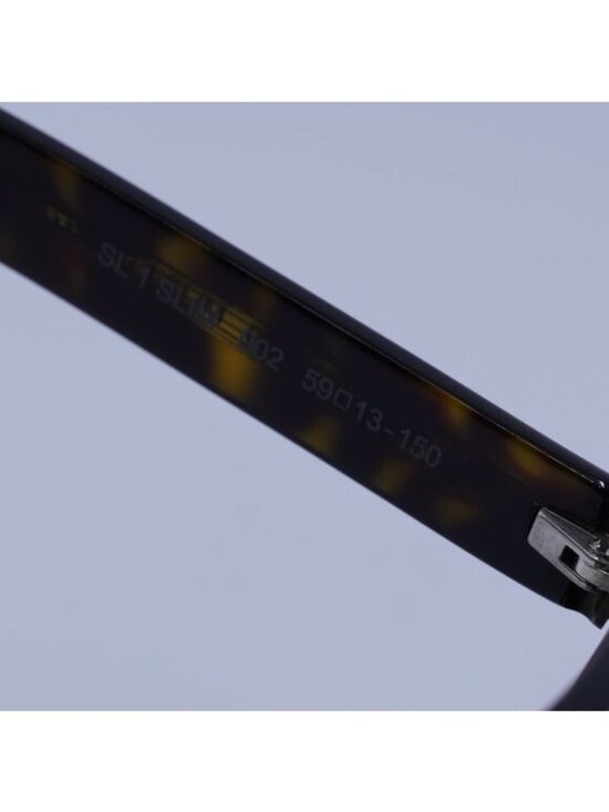 Saint Laurent SL 1 SLIM 002 Sunglasses Havana Square Frame, Grey Lenses main image 4